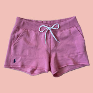 Polo Ralph Lauren pink jogger shorts size S drawstring cotton fleece